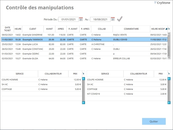 Suivi des corrections