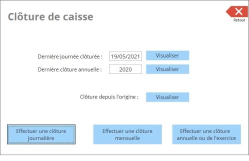 Cloture de caisse