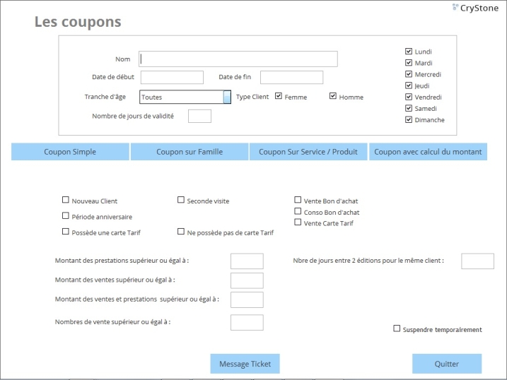 Les coupons Les coupons