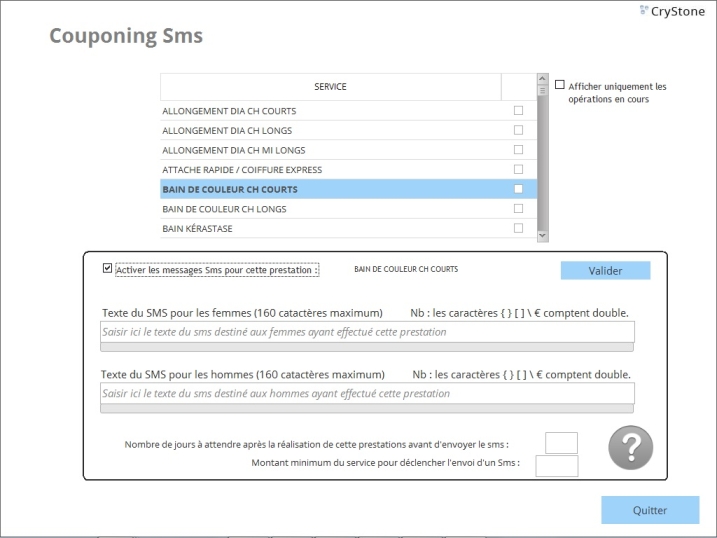 Les coupons par SMS