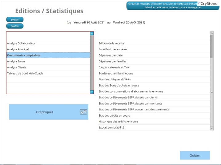 ecran etats analyses