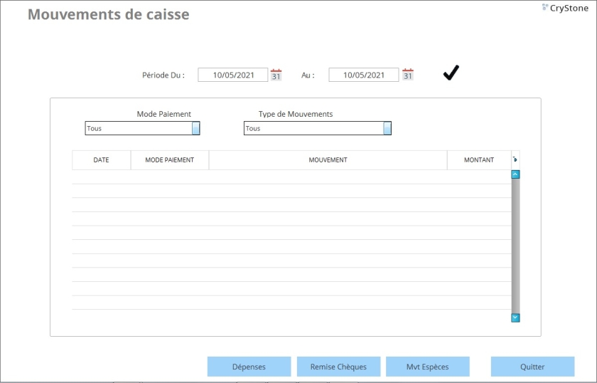 Les mouvements de caisse