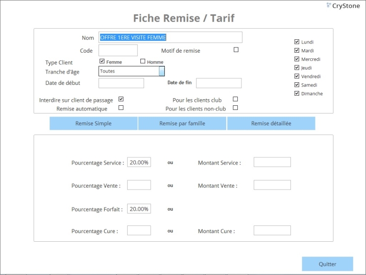 La fiche remise