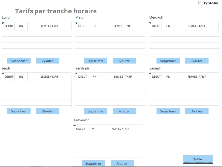 Les tarifs horaires