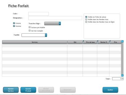 Gestion tarif